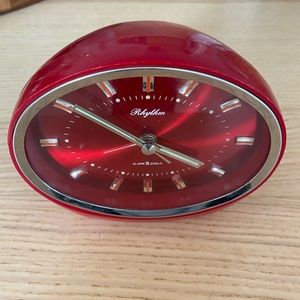 Vintage Red Alarm Clock, retro space age vibe